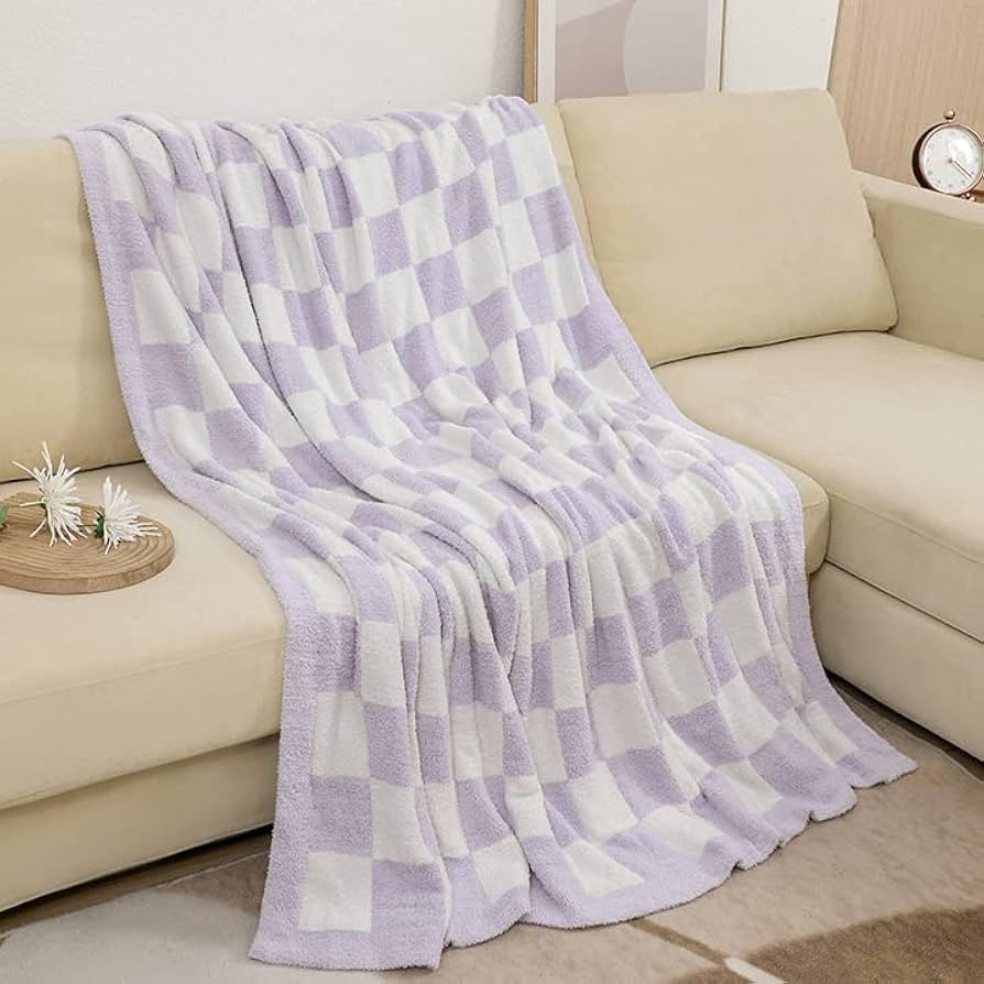Amazon.com: DOOWELL Checkered Blanket Throw Soft Knit Blanket with Checkerboard Grid Pattern for ... | Amazon (US)