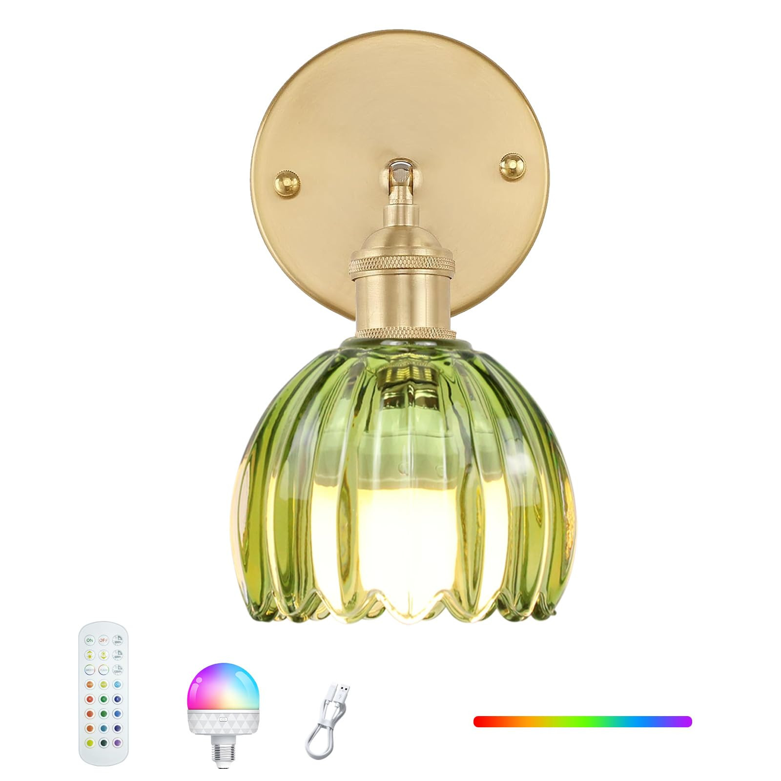 GEEZO Aplique de pared vintage con pilas, con luz de pared recargable con control remoto para dor... | Amazon (US)