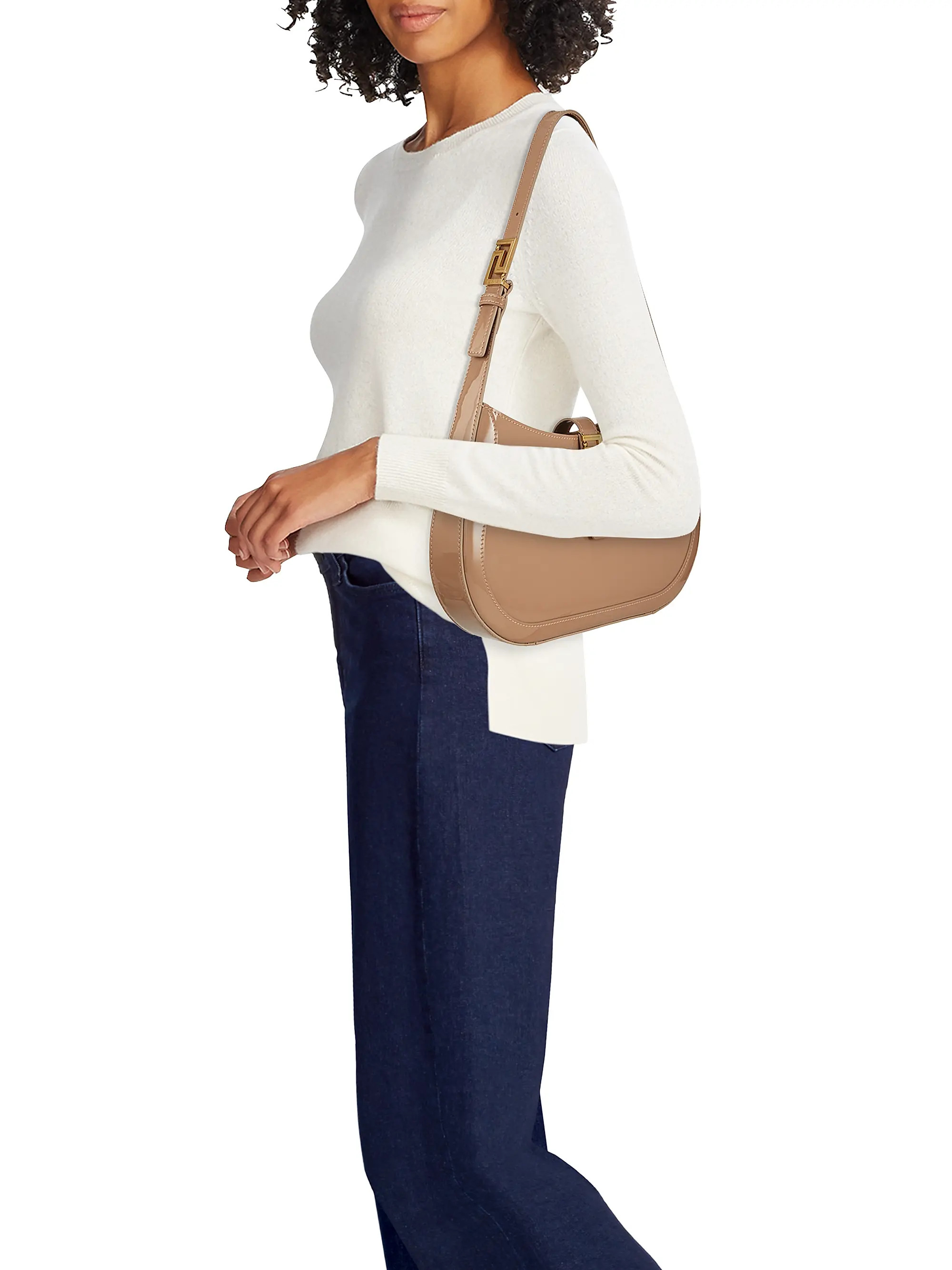 Shop Versace Large Leather Hobo Bag | Saks Fifth Avenue | Saks Fifth Avenue