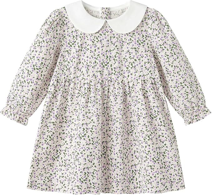 pureborn Baby Toddler Girl Dress Short and Long Sleeve Cotton Playwear Dresses 0-5T | Amazon (US)