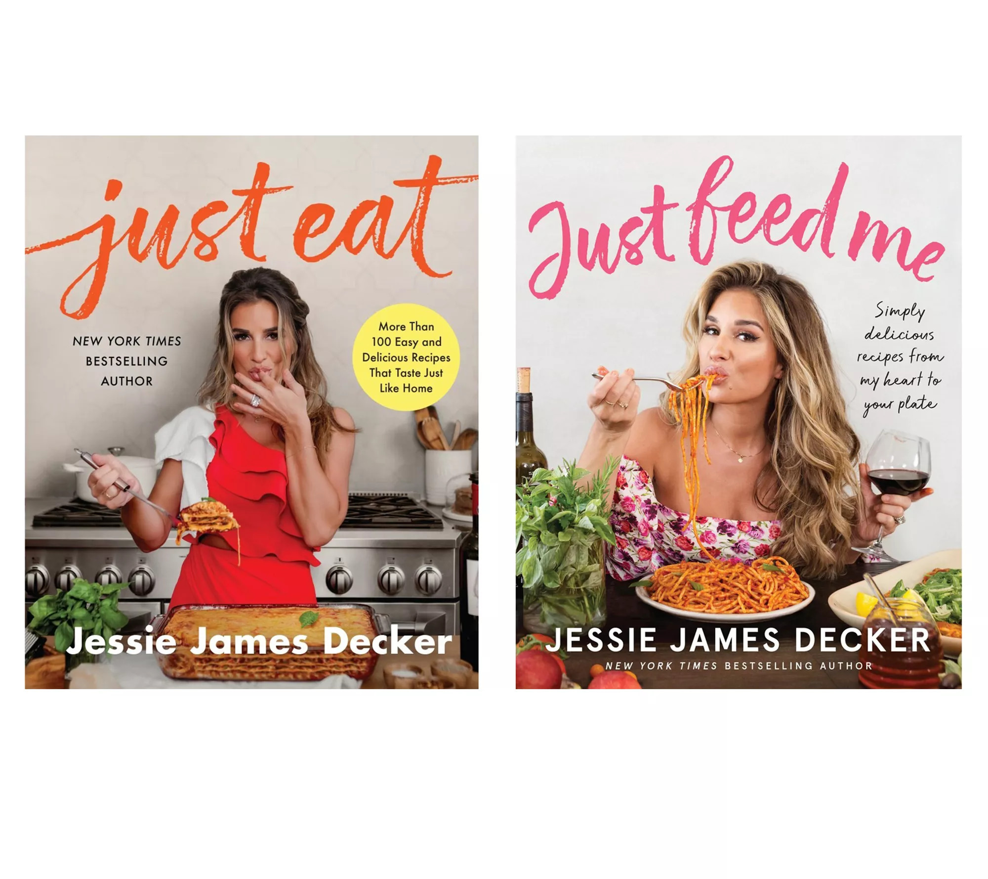 "As Is" Jessie James Decker Just Eat & Just Feed Me Cookbook Bundle | QVC