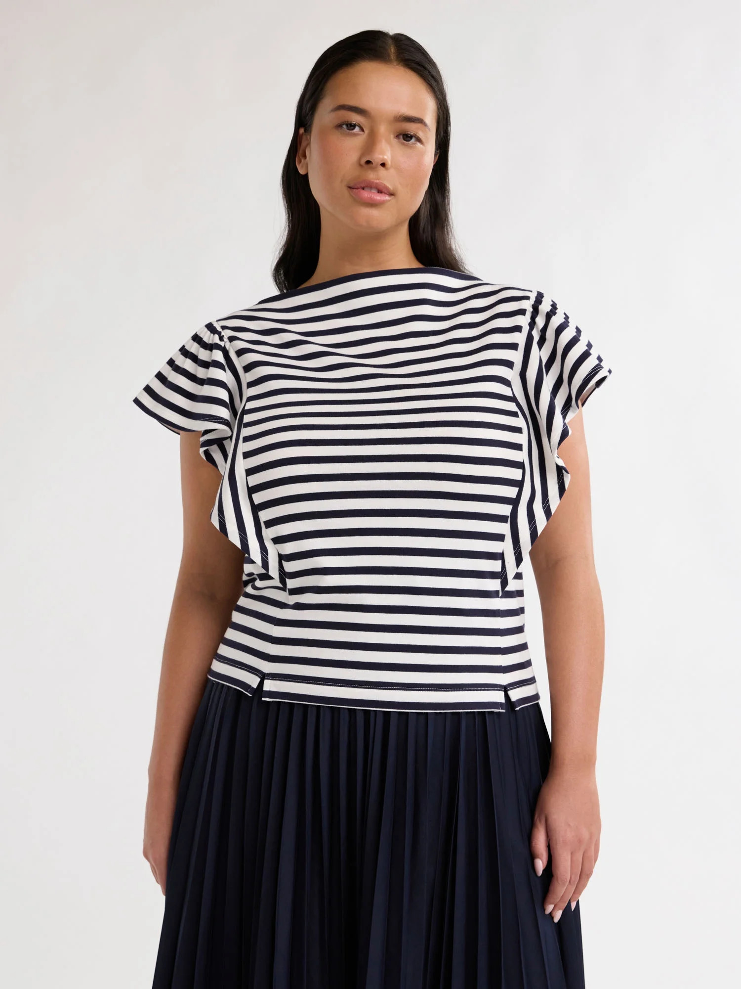 Free Assembly Women’s and Women's Plus Cotton Tee with Short Flutter Sleeves, Sizes XS-4X | Walmart (US)