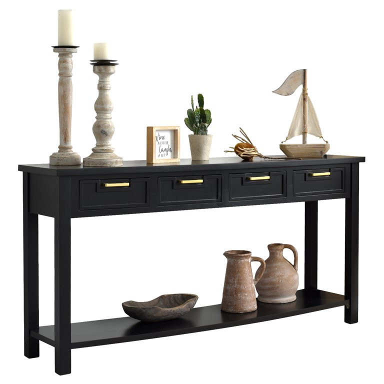 Kinsuite 60'' Wood Entryway Console Table with 4 Drawers Shelf Storage for Living Room Entryway K... | Walmart (US)
