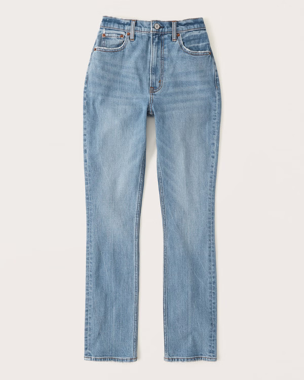 Women's Curve Love Ultra High Rise Slim Straight Jean | Women's Bottoms | Abercrombie.com | Abercrombie & Fitch (US)