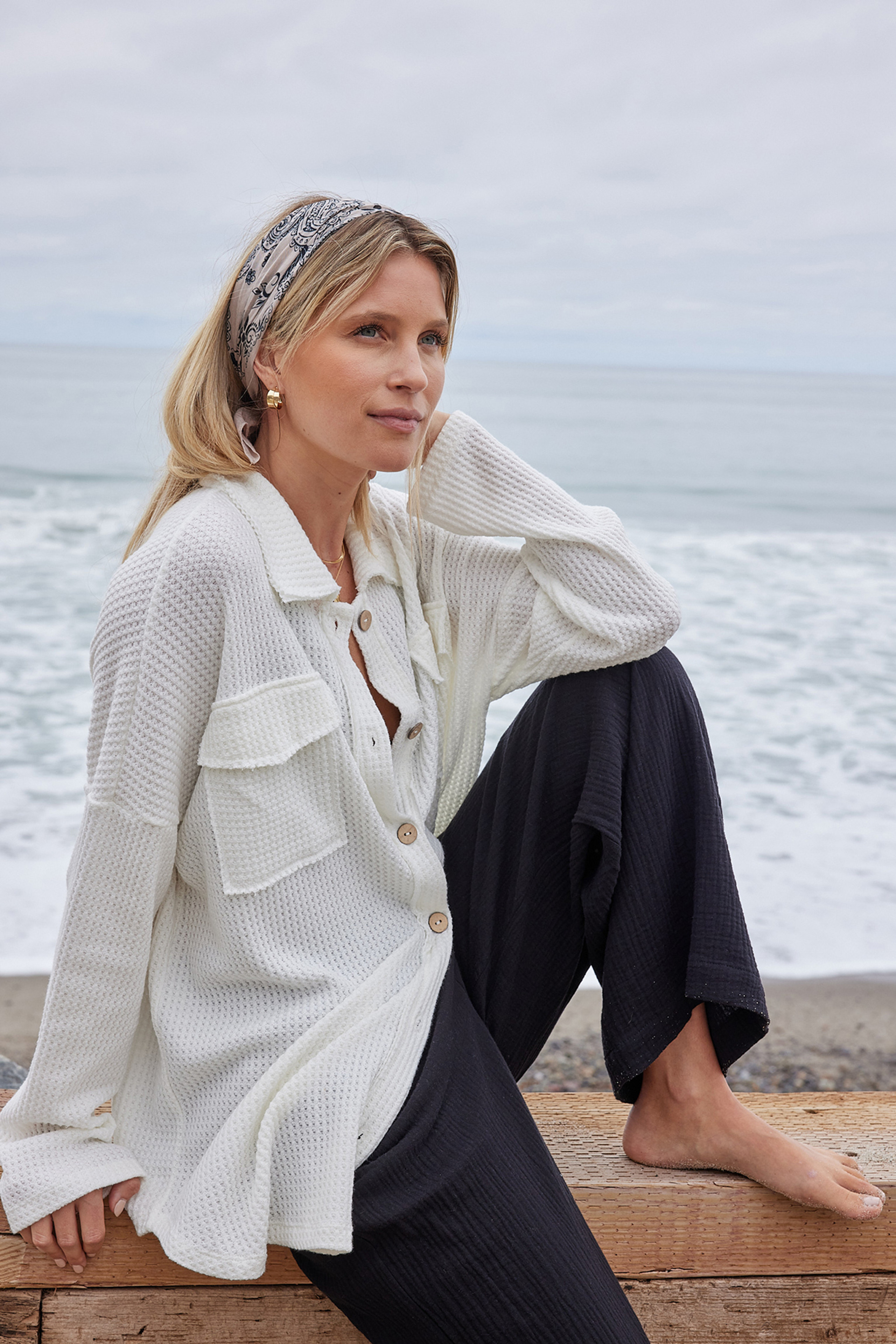 White Waffle Knit Shacket | Magnolia Boutique