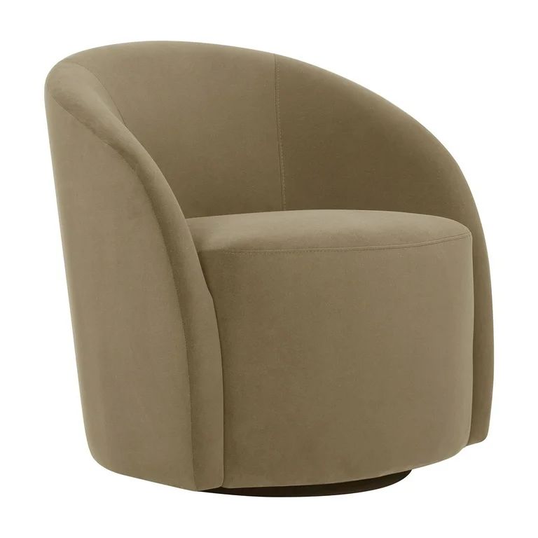 Lifestyle Solutions Briars Art Deco Style Swivel Accent Chair, Camel Velvet - Walmart.com | Walmart (US)