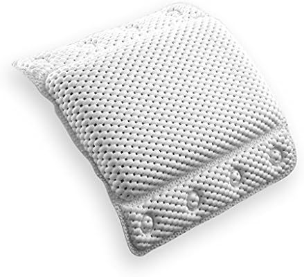 BINO Non-Slip Cushioned Bath Pillow With Suction Cups, White - Spa Pillow Bath Pillows For Tub Ne... | Amazon (US)