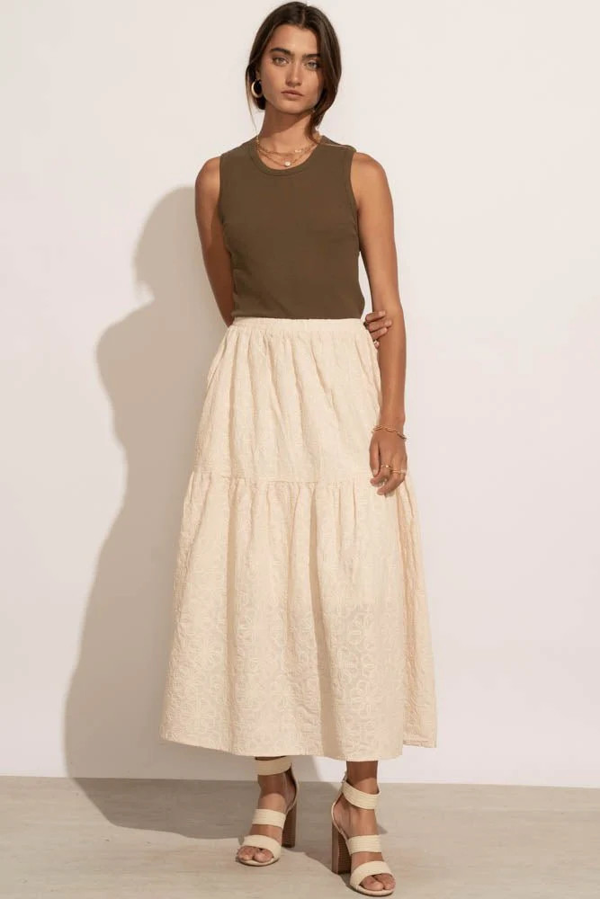 Everest Midi Skirt - L / Beige - böhme | Böhme US