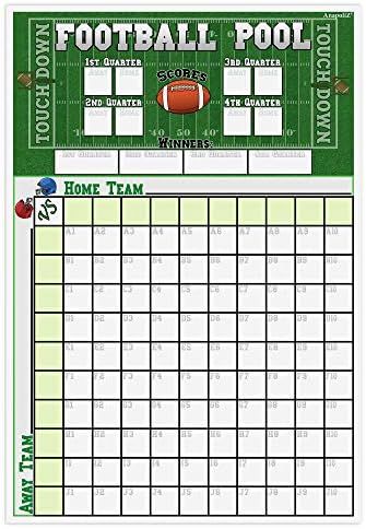 Football Pool Poster | (13” inch x 19”inch) Football Squares Pool Board | Office Pool Footbal... | Amazon (US)