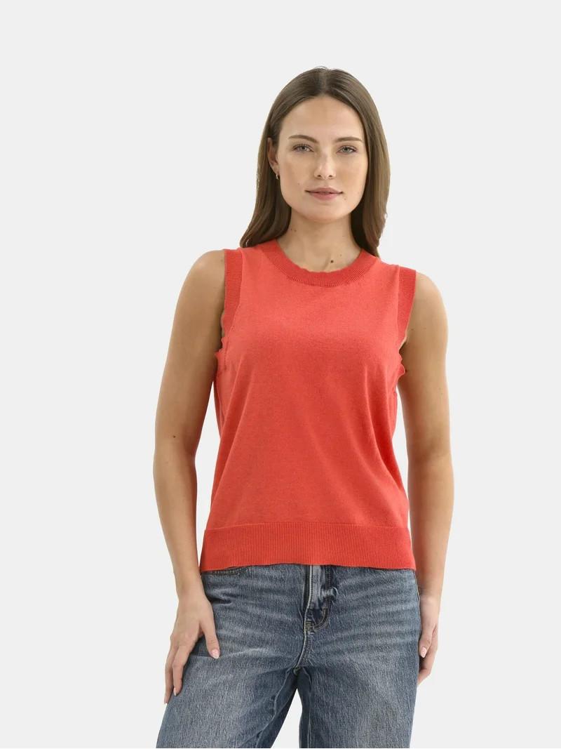 Time and Tru Women's Fine Gauge Sweater Tank Top, Lightweight, Sizes XS-XXXL | Walmart (US)