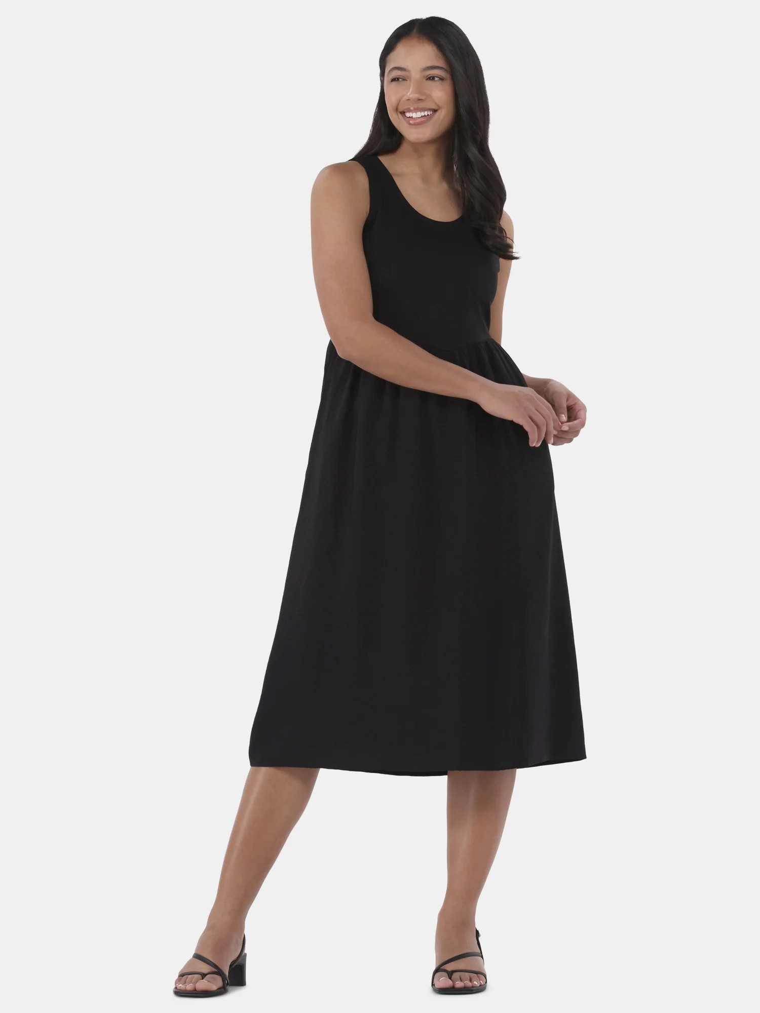 Time and Tru Women's and Women’s Plus Sleeveless Mix Tank Dress, Sizes XS-4X | Walmart (US)