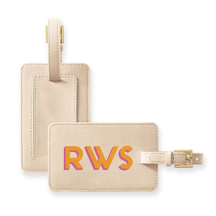 Fillmore Vegan Leather Luggage Tag, Printed | Mark and Graham