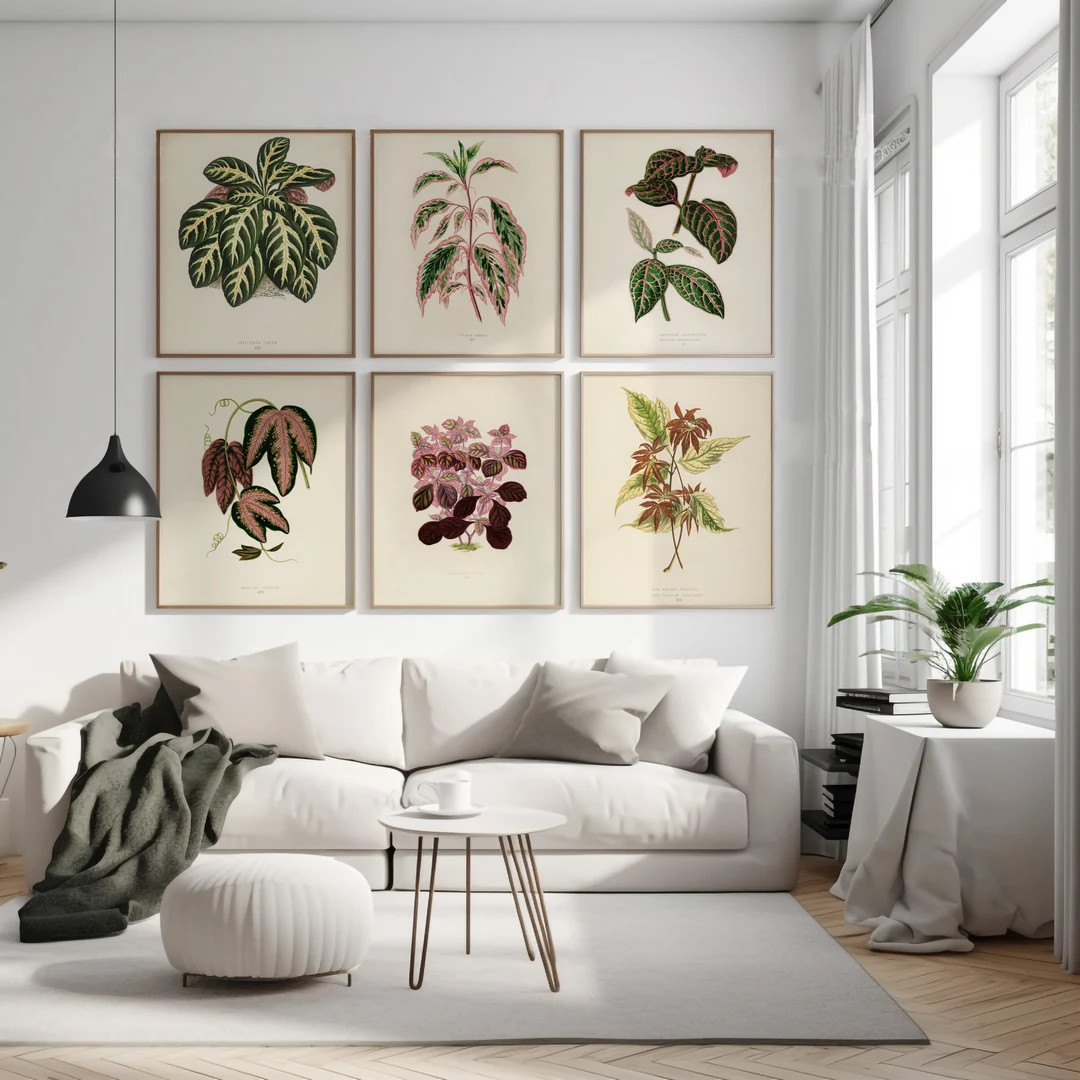 Botanical Beige Wall Art Plant Art Print Modern Plant Wall - Etsy | Etsy (US)