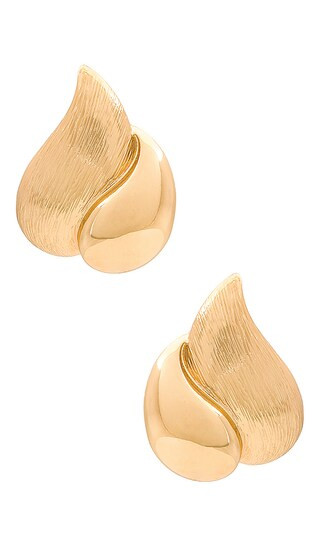 Double Tear Drop Earring in Gold | Revolve Clothing (Global)