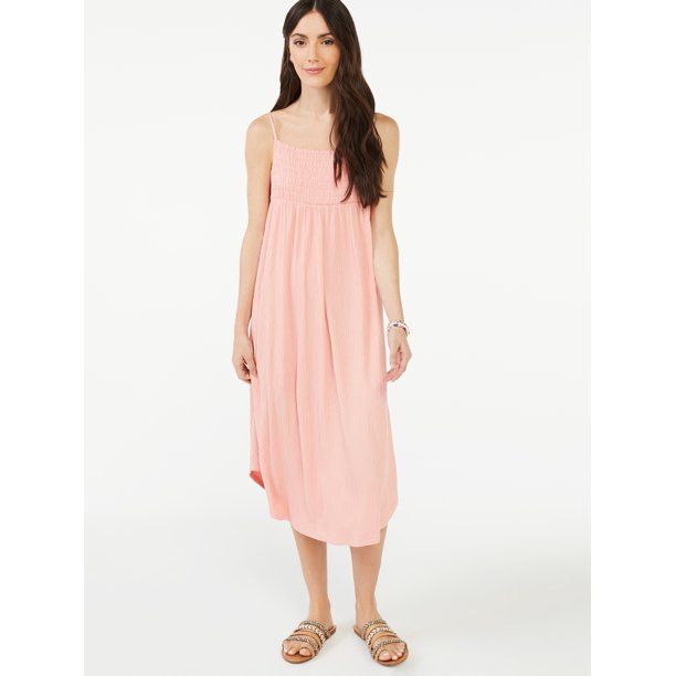 Scoop Women's Solid Smocked Cami Dress | Walmart (US)