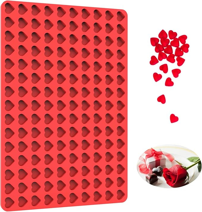Heart Silicone Candy Molds with Scraper - Mini Heart Silicone molds for Chocolate, Hard Candy, Ho... | Amazon (US)