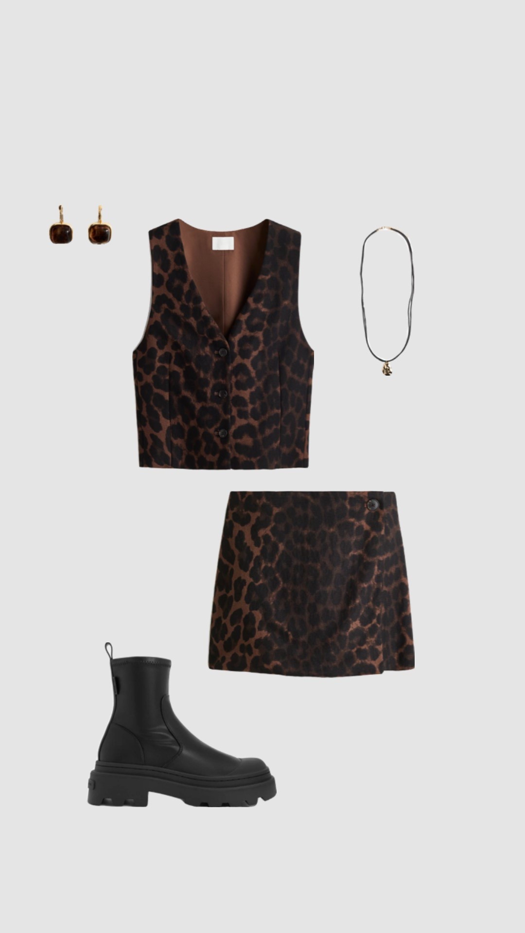 Get 15% off Charles & Keith with code COMAMBW15JESSIE  ✨ (must be logged into your account for the discount to apply) 

Leopard Print Waistcoat & Skort Co-ord Set 

Would look really cute at a day festival! 

• brown black top skirt summer style festival outfits autumn transitional outfit black chunky sock boots • 

#LTKfestival #LTKsummer

#LTKpartywear