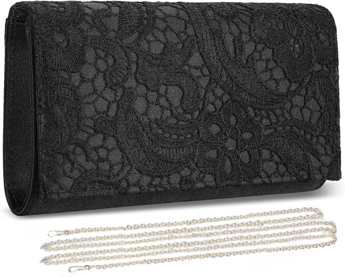 UBORSE Elegant Floral Lace Clutch Purses for Women Evening Handbag Envelope Clutch Bag Wedding Pr... | Amazon (US)