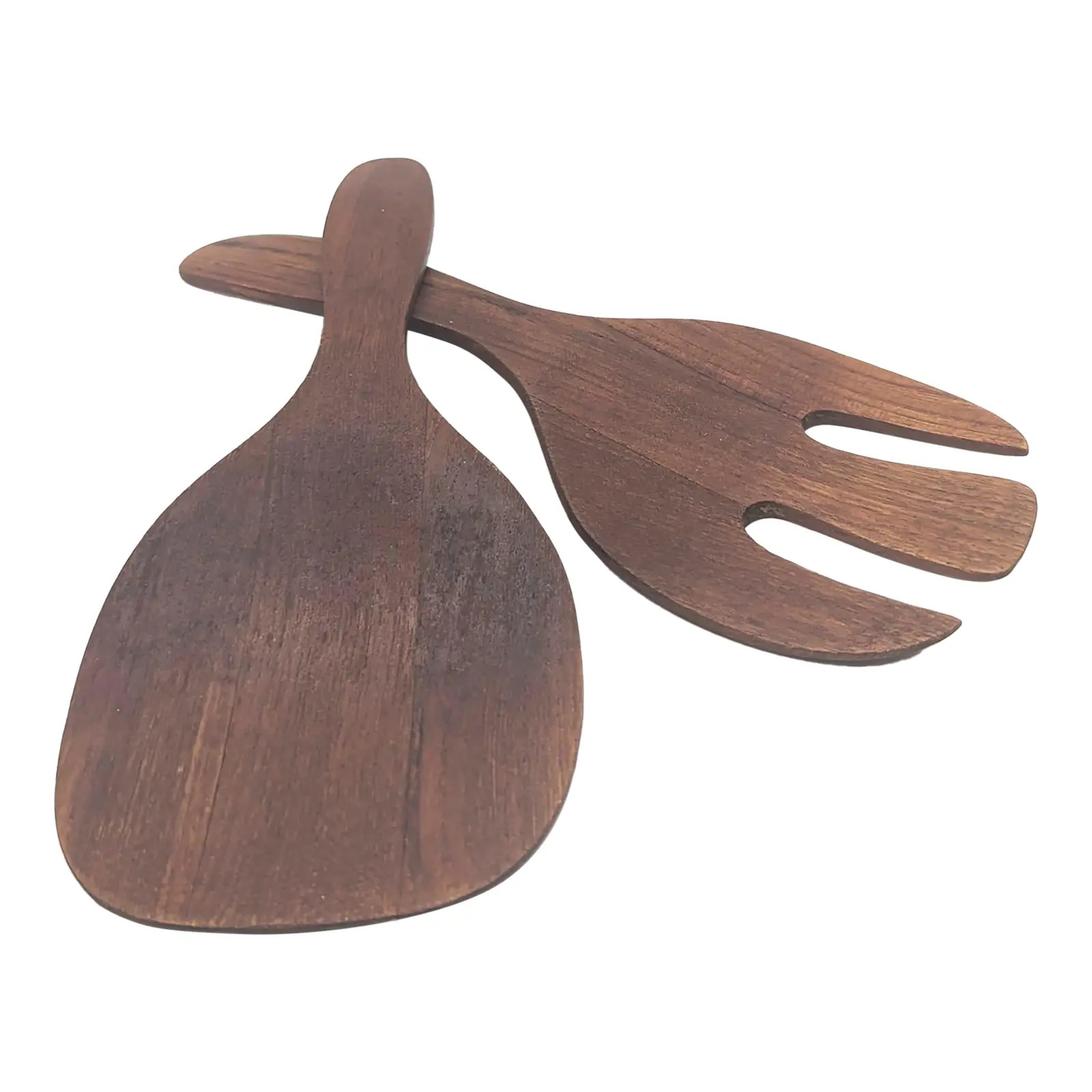 1960s Teak Wood Salad Servers, a Pair | Chairish
