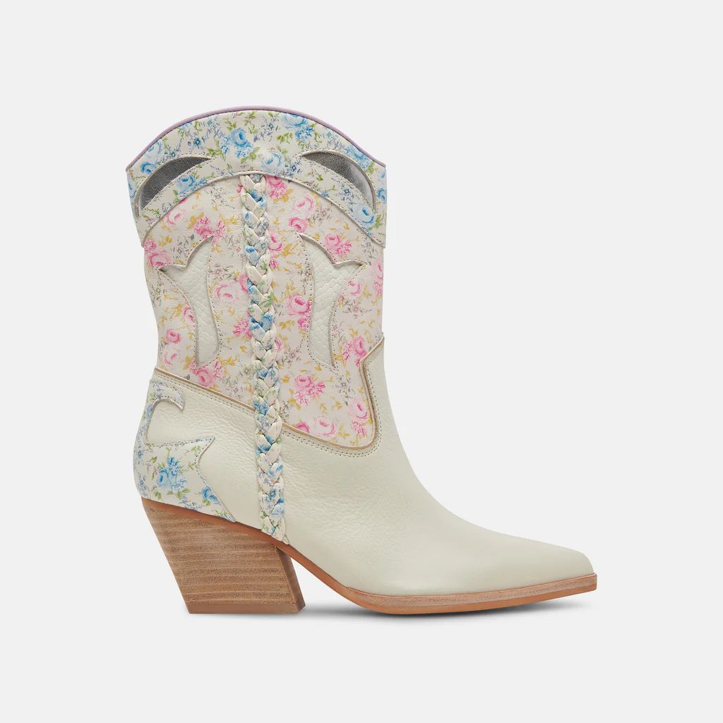 LORAL BOOTIES PINK FLORAL LEATHER | DolceVita.com
