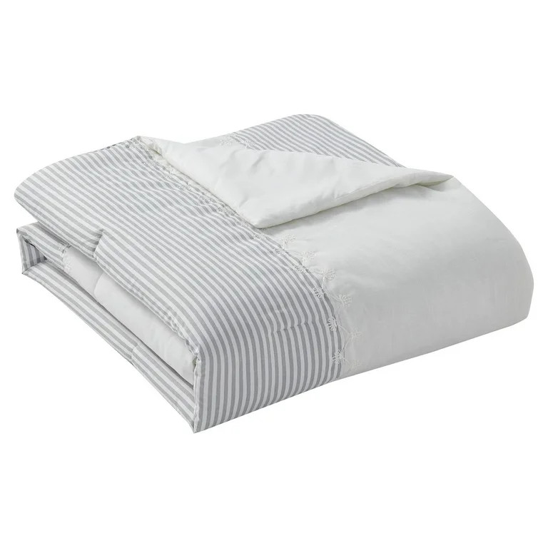 My Texas House Martha Silver Stripes 4-Piece Comforter Set, King | Walmart (US)