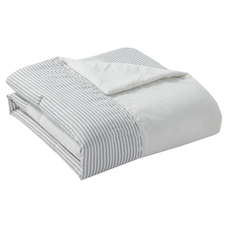 My Texas House Martha Silver Stripes 4-Piece Comforter Set, King | Walmart (US)