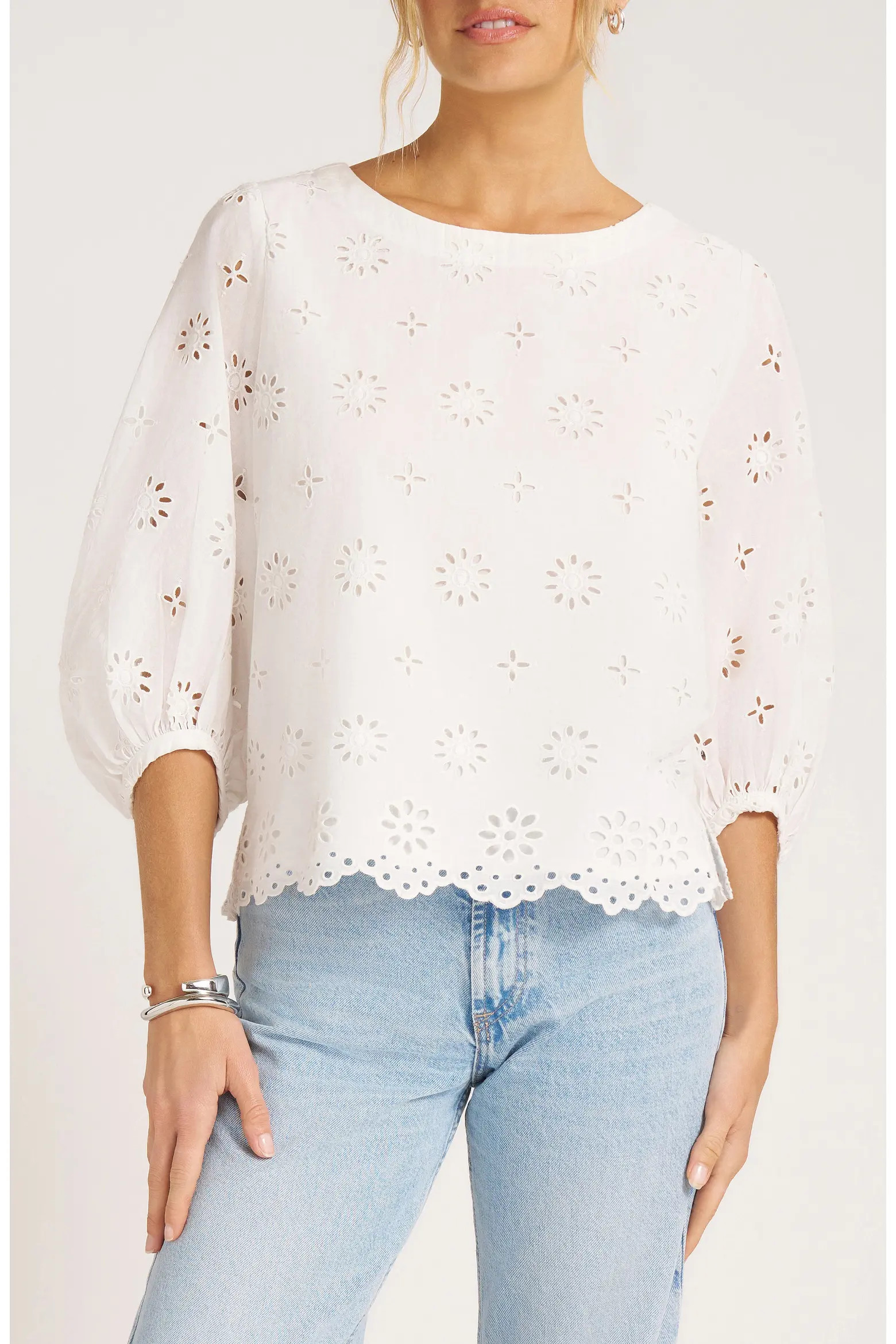 Kashira Eyelet Puff Sleeve Top (Women) | Nordstrom | Nordstrom
