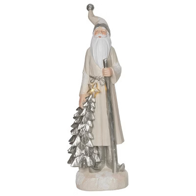 Transpac Resin 13.5 in. Multicolored Christmas Elegant Light Up Santa Decor | Target