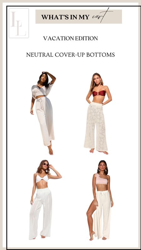 Resort wear, cover up, cover up bottom, cover up pants, white cover up, beige jumpsuit, neutral jumpsuit, neutral beach wear, neutral swim, floral pants, ivory pants, embroidered pants, swim cover up, swim pants, swim wear, beach wear, vacation wear

#LTKtravel #LTKfindsunder100 #LTKswim