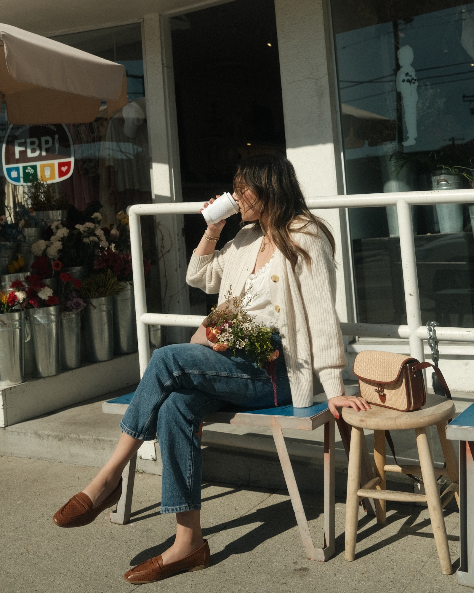 comfy casual fit 🤎 

penny loafers, cardi, jeans, woven bag 

#LTKshoecrush #LTKfindsunder100 #LTKstyletip