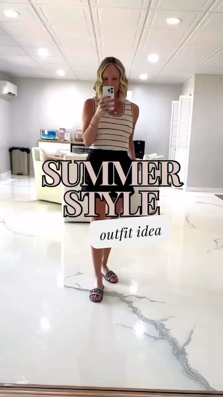 Summer casual outfit idea with a great basic tank! 

Fashionably late mom
Loft
Eyelet shorts
Summer outfits 