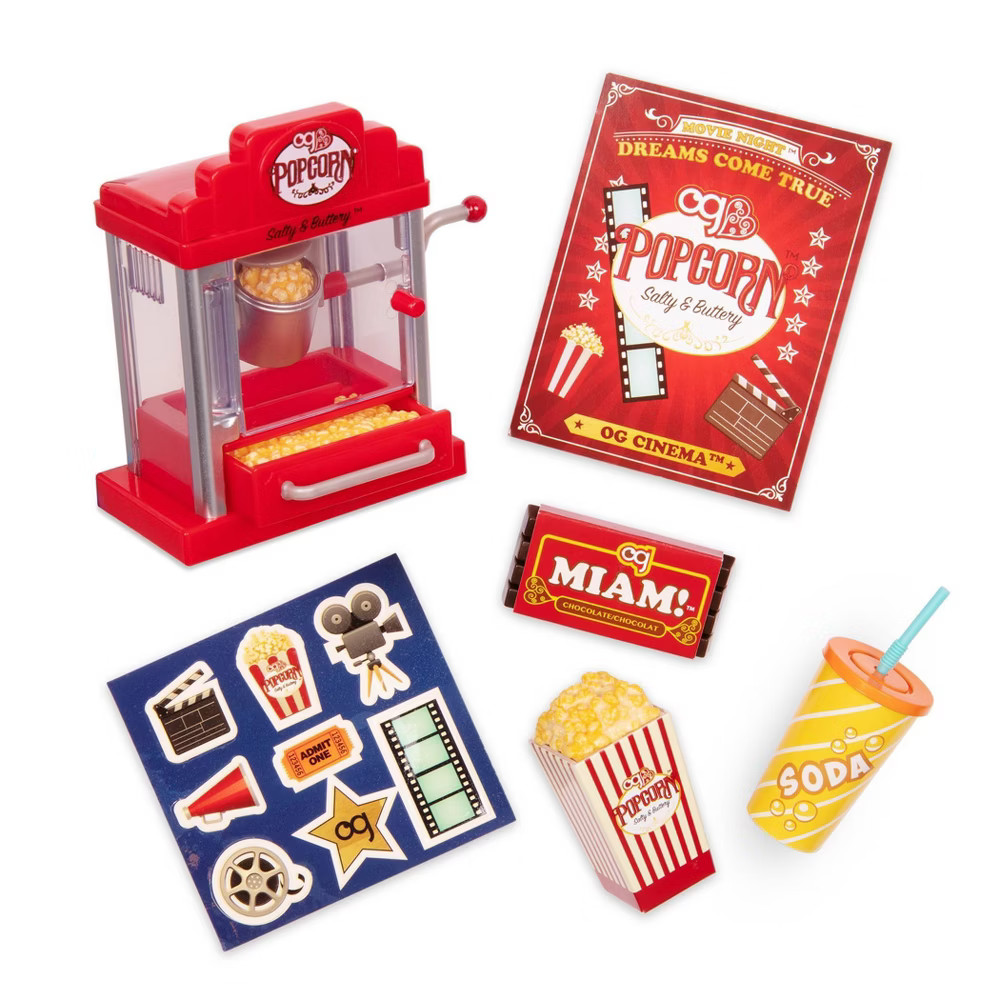 Our Generation Retro Popcorn Machine for 18"" Dolls - Pop Pop Popcorn Set | Target