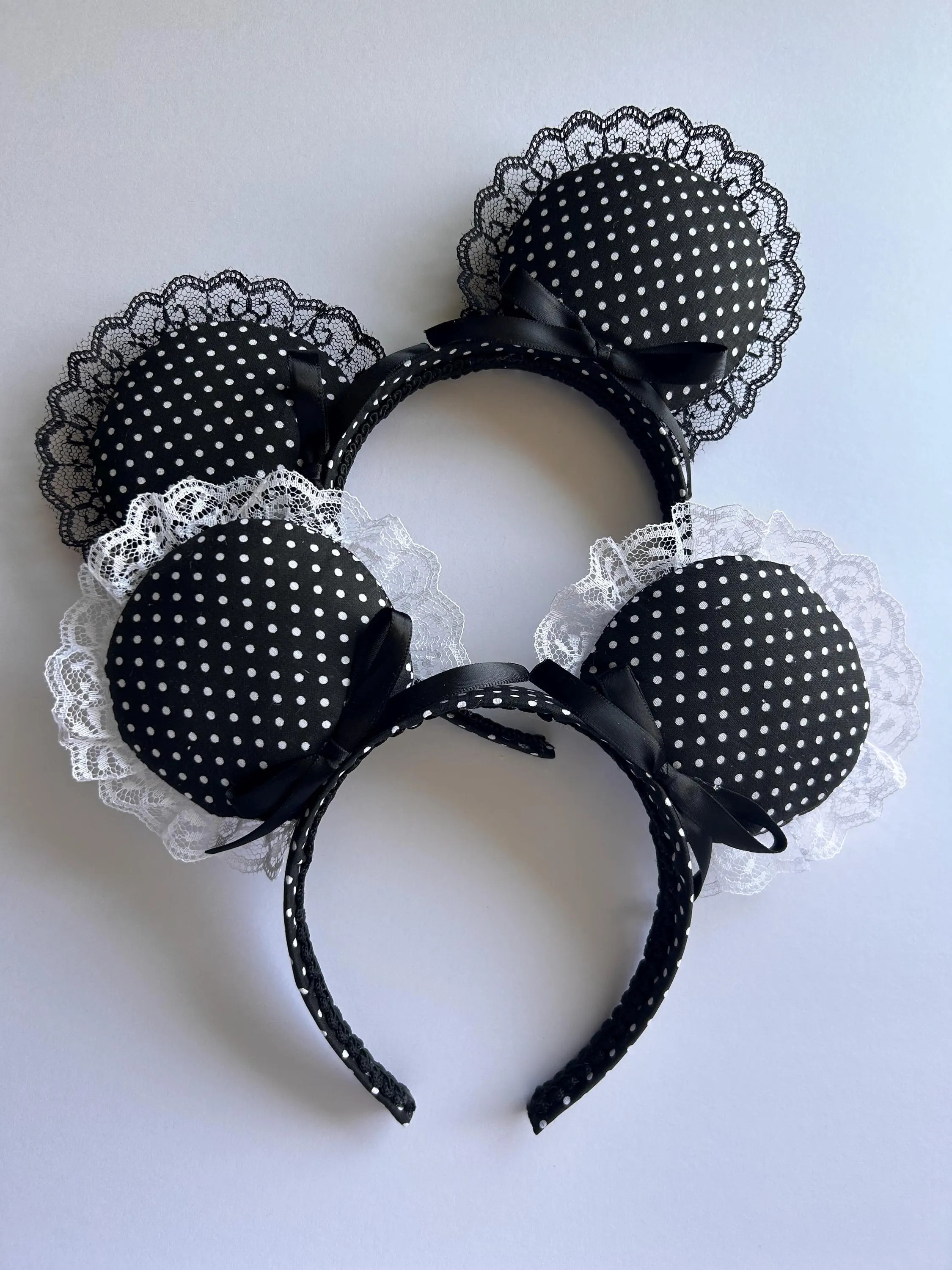 Polka Dot Lace Coquette Minnie Ears | Etsy (Global)