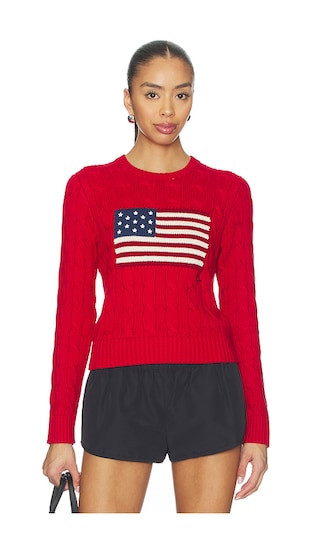 Cotton Crewneck Pullover Sweater in Red | Revolve Clothing (Global)