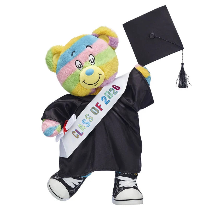 Oh, the Places You'll Go! Teddy Bear Black Graduation Gown Gift Set | Build-A-Bear Workshop