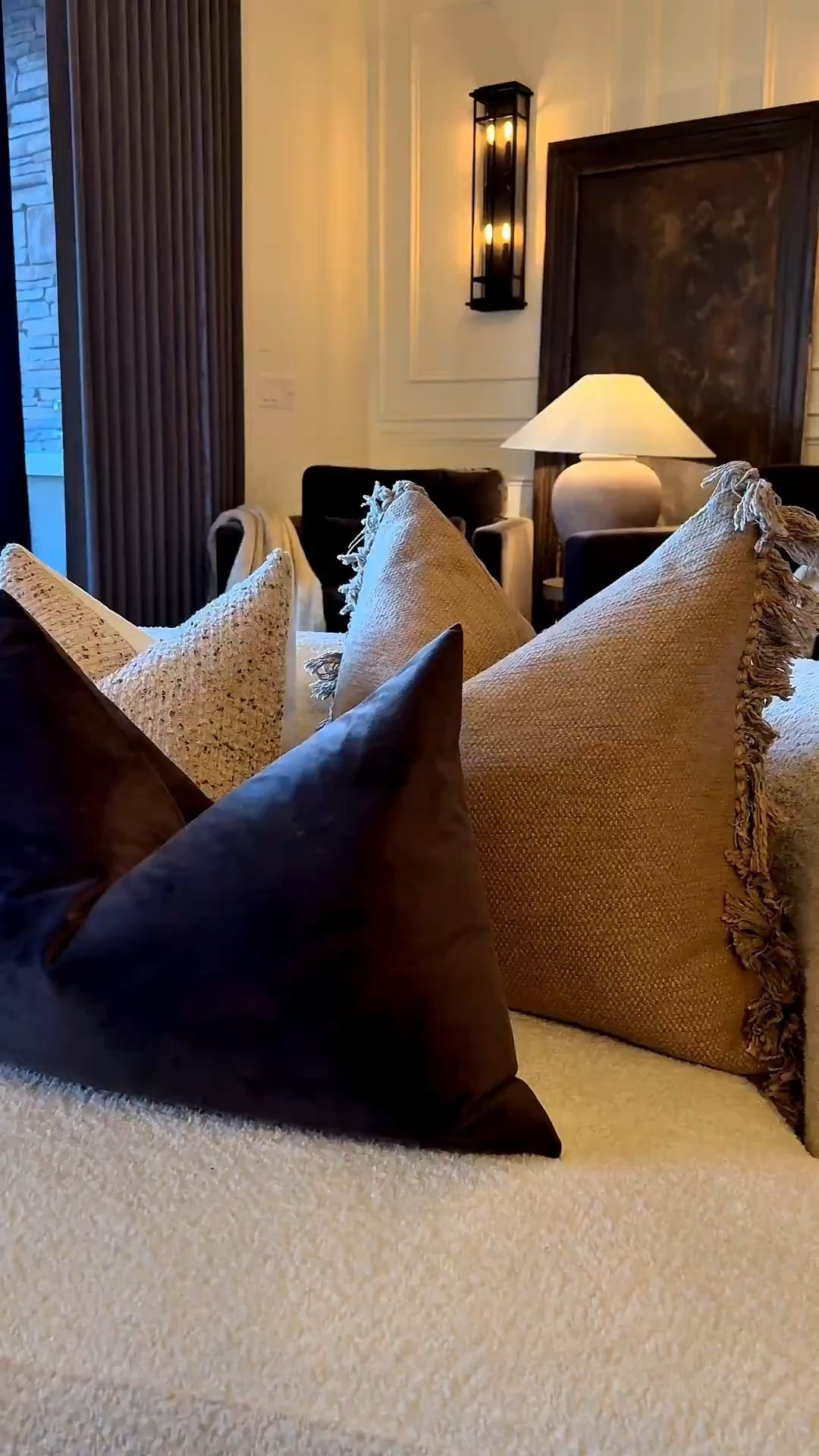 The best pillow covers and inserts from Amazon. Love the chocolate brown tones 🤎

Living room. Boucle. Curved cough. Arched sofa. Family room. Lumbar pillows. Accent chairs. Seating area. Modern home favorites 

 #LTKSeasonal #LTKHome #LTKFindsUnder100