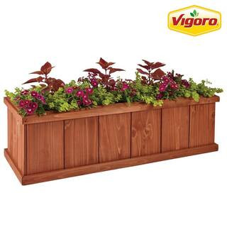 28 in. Rectangular Wood Flower Planter Box Garden Yard Decorative Window Box | The Home Depot