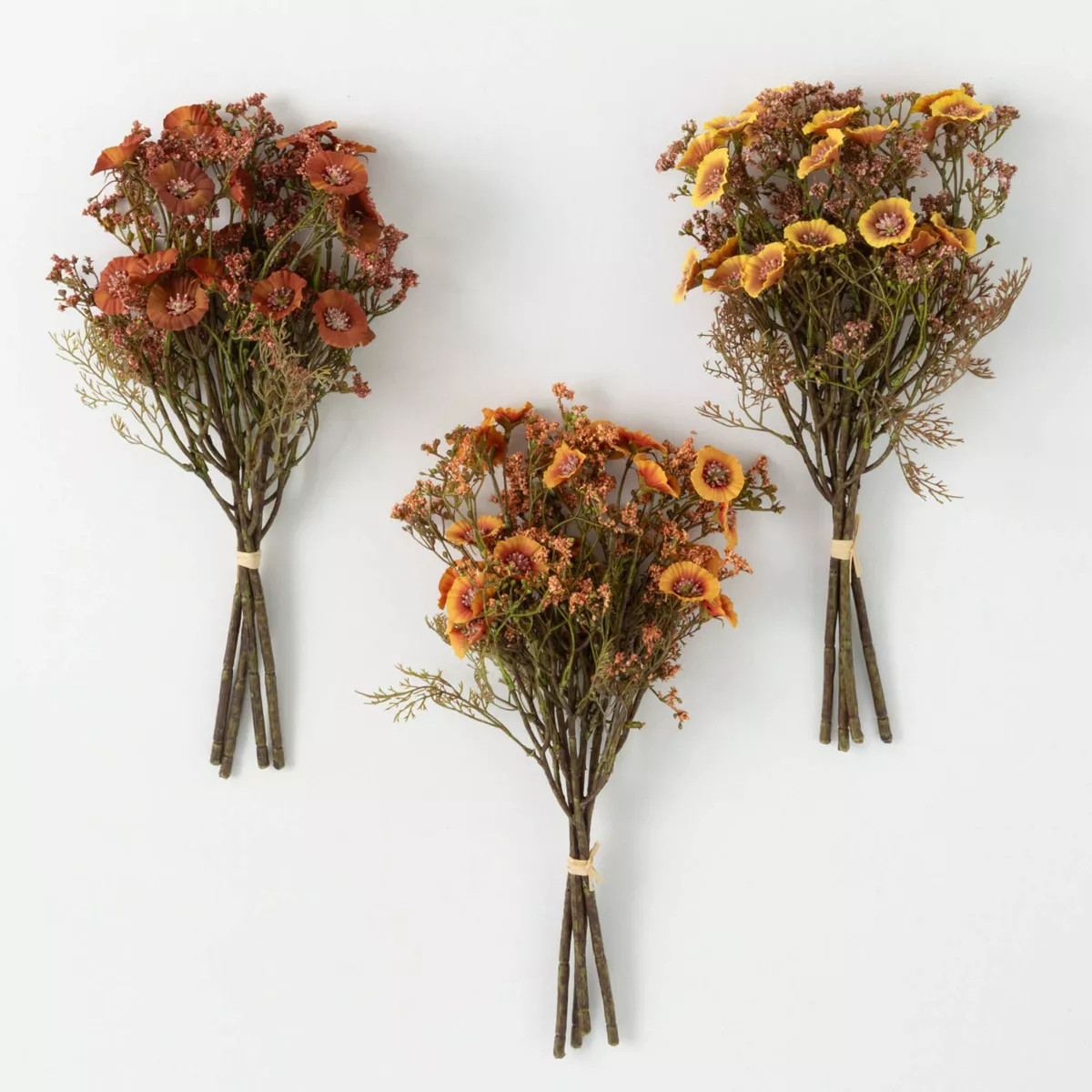 16"H Sullivans Artificial Fall Flower Bush Set of 3, Multicolor | Target