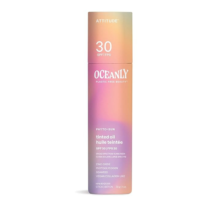 ATTITUDE Oceanly Tinted Oil Stick with SPF 30, EWG Verified, Plastic-Free, Broad Spectrum UVA/UVB... | Amazon (US)