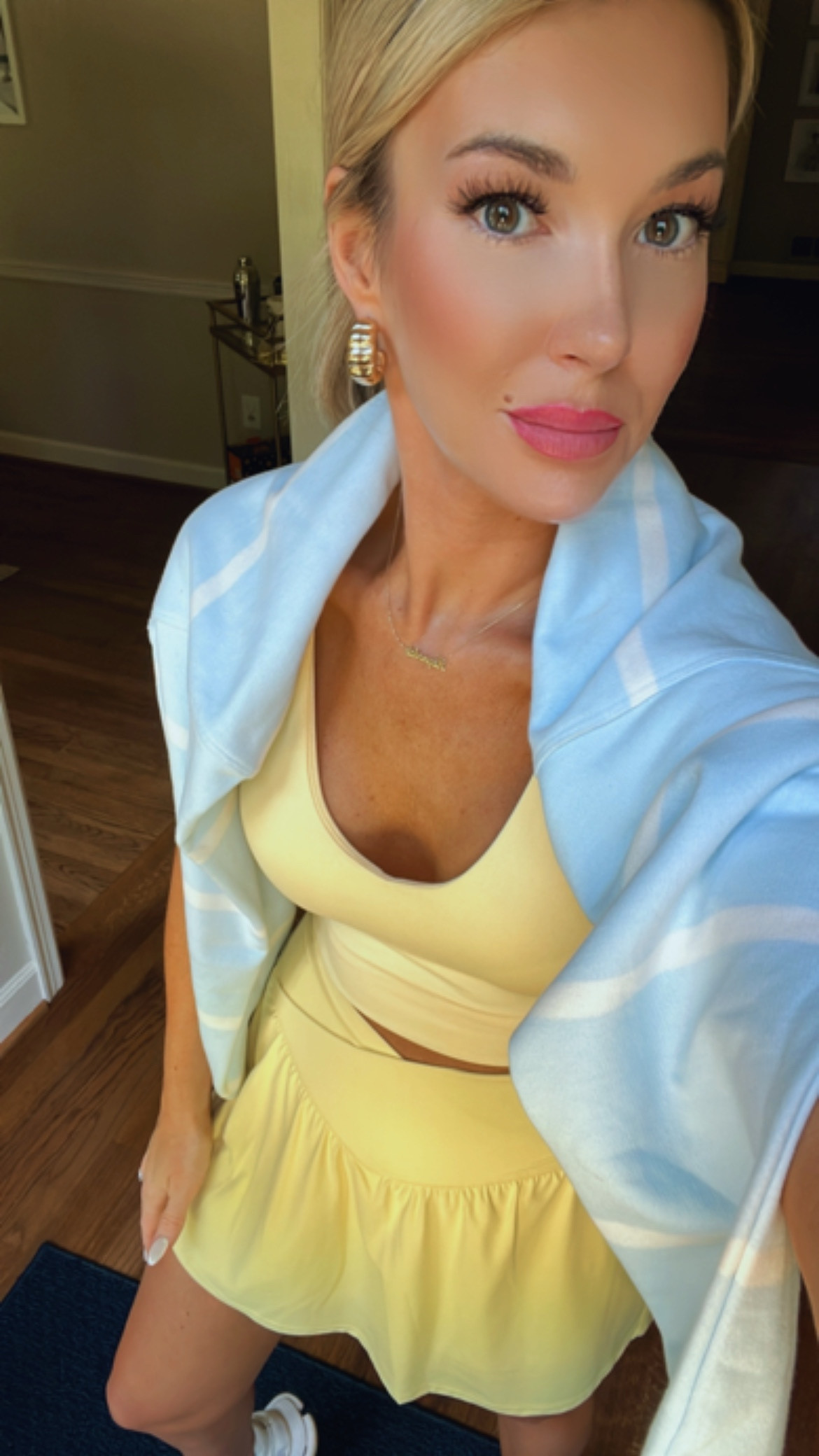 The perfect summer athleisure look in the popular and super trendy buttery yellow color. Wearing size small in all pieces  

#LTKOver40 #LTKActive #LTKFindsUnder50