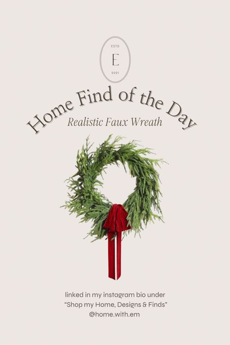 The home find of the day today is this perfect faux Christmas wreath! 

Available in:
16" Diameter x 4" Deep
24" Diameter x 4" Deep
Indoor or Outdoor Use
Real Touch Lifelike Greenery
Imported
Wreath Only
Velvet Ribbon Bow Option Available
Coordinates with items in the Norfolk Collection
Garland: GAR1014

Merry Christmas! Happy Holidays! Say it all with a Darby Creek Wreath this Season. Our Real Touch Norfolk Pine Wreath is the perfect statement piece for the front door, wall, or above the mantle in your home. 

This gorgeous wreath will say a merry little hello to all your guests and loved ones throughout the season. Darby Creek wreaths also make a beautiful and unexpected gift so give the gift of chic style this Christmas season.

At Darby Creek Trading we take pride in producing unique and luxurious floral designs. We source the best quality materials available and handcraft each item with the utmost care, as such we guarantee the quality of all of our handmade floral designs.

#LTKHoliday #LTKhome #LTKSeasonal