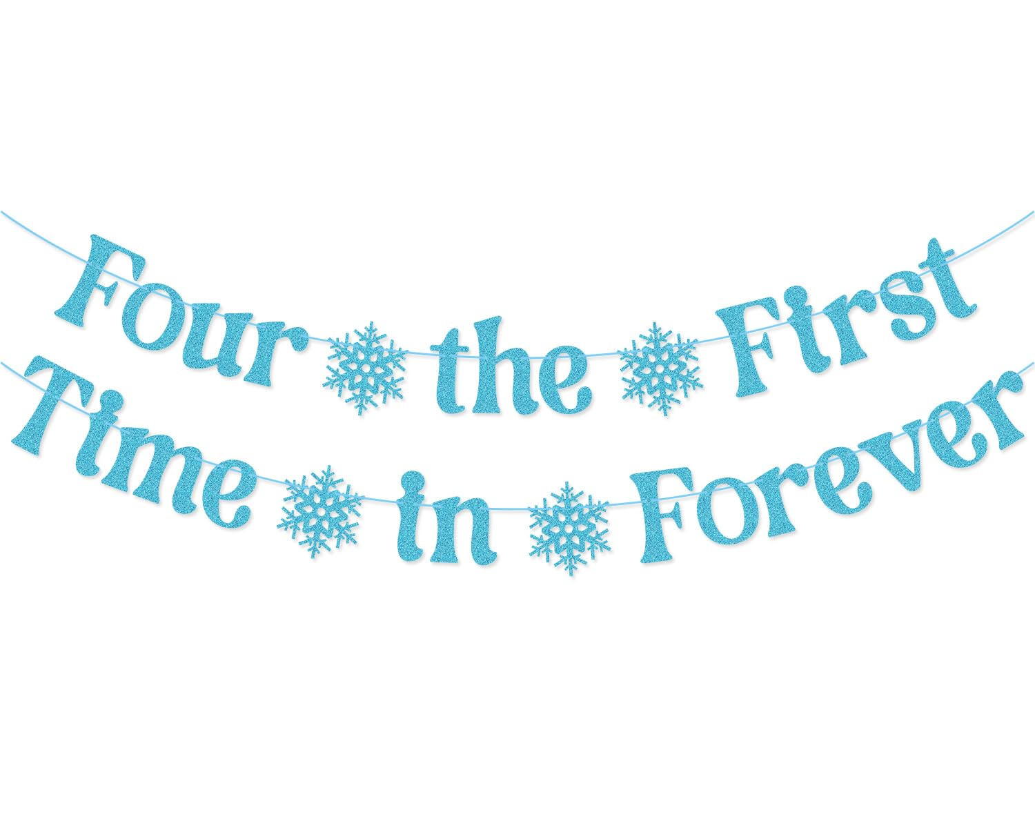 Four the First Time in Forever Banner for Winter Princess 4th Birthday Party Decorations | Amazon (US)