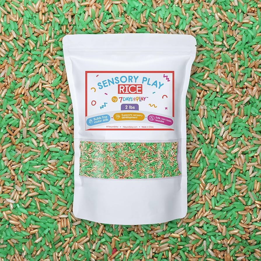 St. Patrick’s Day Sensory Play Rice for Kids, 2 lbs – Green & Gold Sensory Bin Filler for Sco... | Amazon (US)