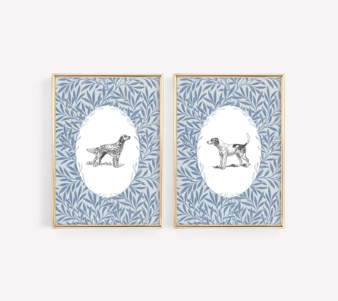 Vintage Dog Nursery Print, Neutral Nursery Wall Art, Grandmillennial Wall Decor, Floral Nursery D... | Etsy (US)