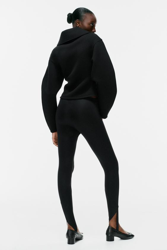 Zara - Stirrup Leggings - Black - S - Woman | Zara US