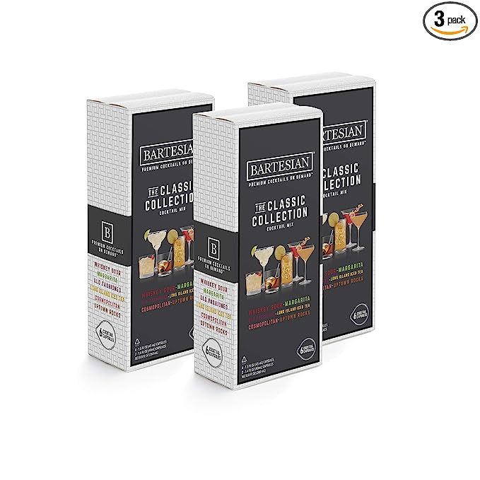 Bartesian The Classic Collection Cocktail Mixer Capsules, Variety Pack of 18 Cocktail Capsules, f... | Amazon (US)