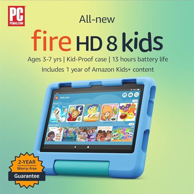All-new Amazon Fire HD 8 Kids tablet, ages 3-7. Top-selling 8" kids tablet on Amazon. Where learn... | Amazon (US)