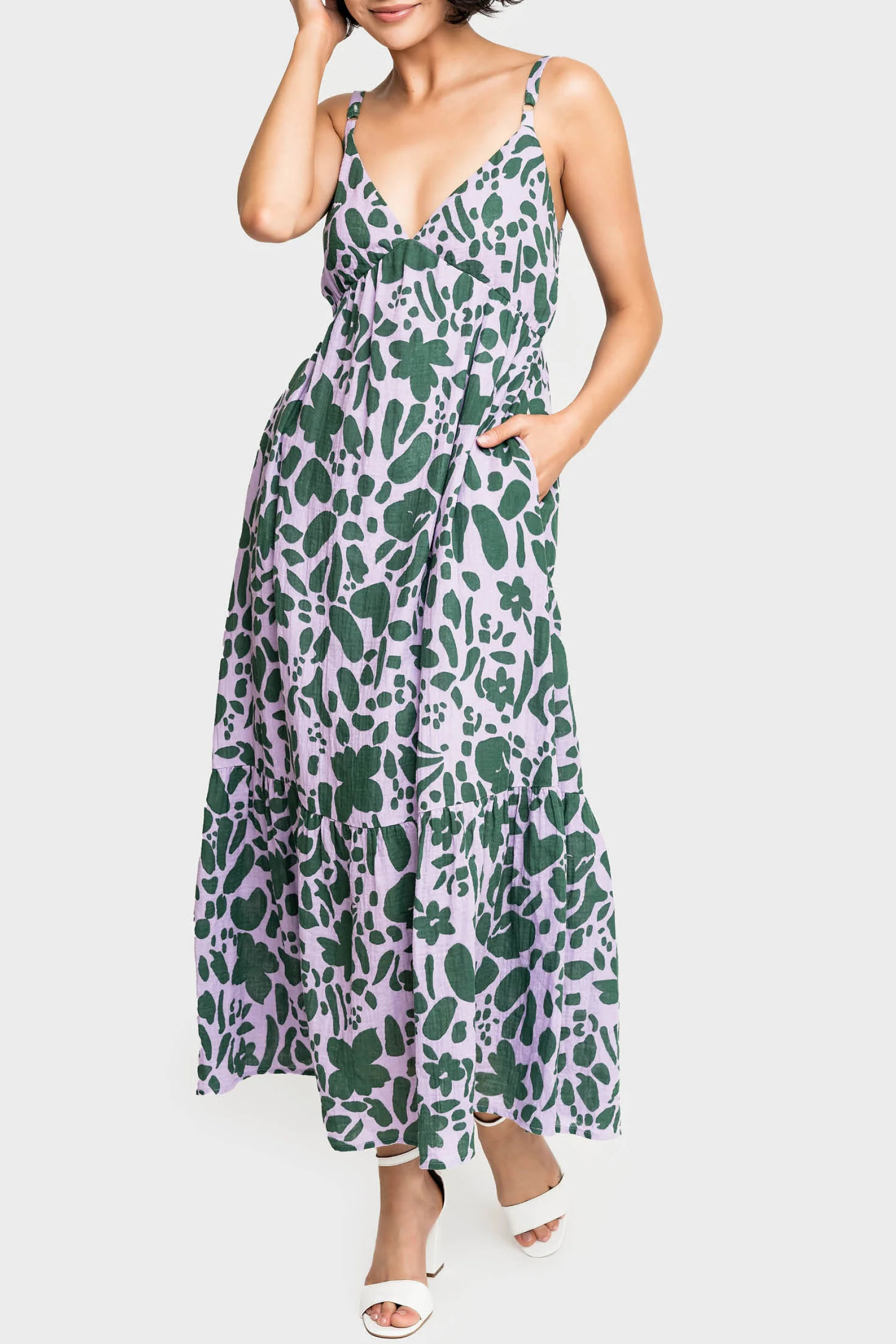 Carmen Smocked Tie-back Maxi Dress | Gibson