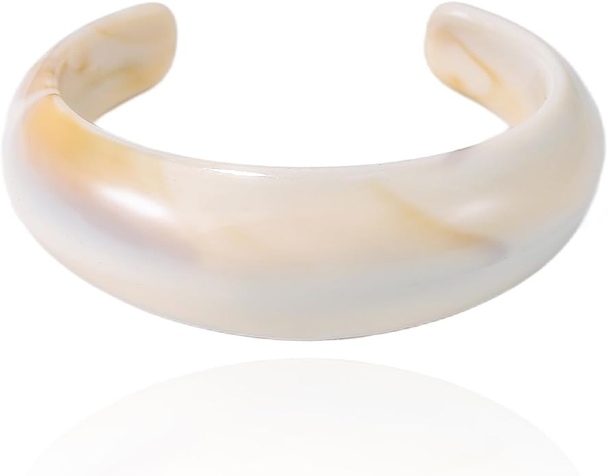 GYRMMUE Chunky Acrylic Bracelet,Vintage Multicolor Bangle Irregular Large Square Bracelets Resin ... | Amazon (US)