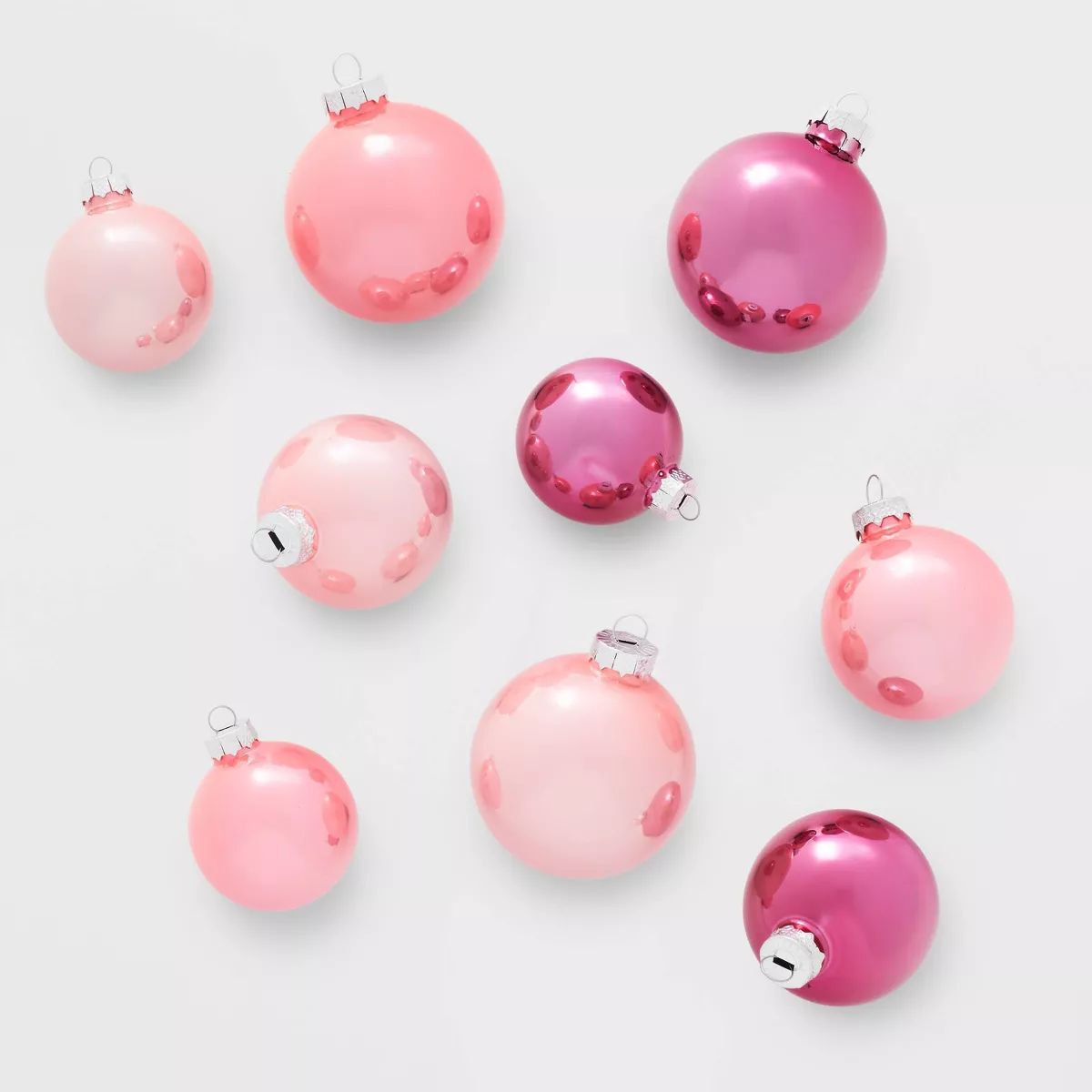 42ct Round Glass Christmas Tree Ornament Set Rose/Mauve/Plum - Wondershop™ | Target